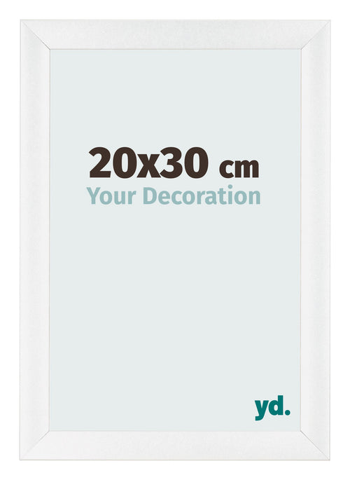 Cadre Photo 20x30cm Blanc Vintage MDF Pisa De Face Mesure | Yourdecoration.fr