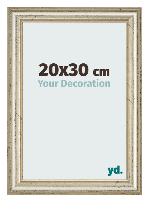 Cadre Photo 20x30cm Brillance Metallique MDF Lazio De Face Mesure | Yourdecoration.fr