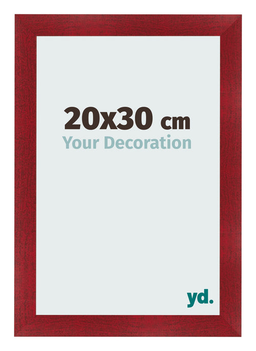 Cadre Photo 20x30cm Vin Rouge Patine MDF Pisa De Face Mesure | Yourdecoration.fr