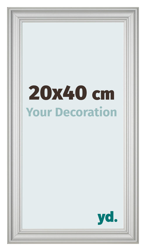 Cadre Photo 20x40cm Argent Mat MDF Lazio De Face Mesure | Yourdecoration.fr