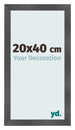 Cadre Photo 20x40cm Noir Argent Poli MDF Pisa De Face Mesure | Yourdecoration.fr