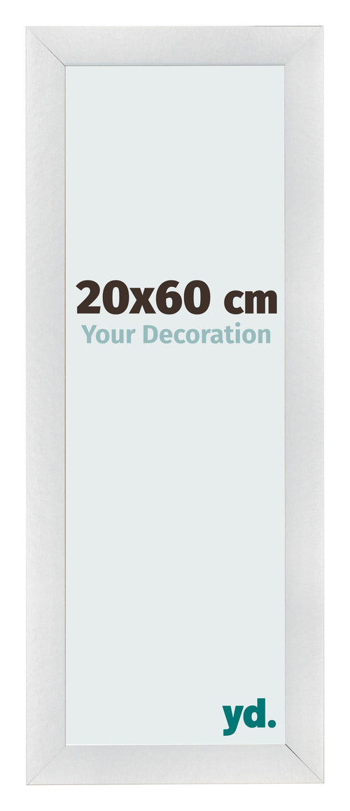 Cadre Photo 20x60cm Argent Noir Patine MDF Pisa De Face Mesure | Yourdecoration.fr