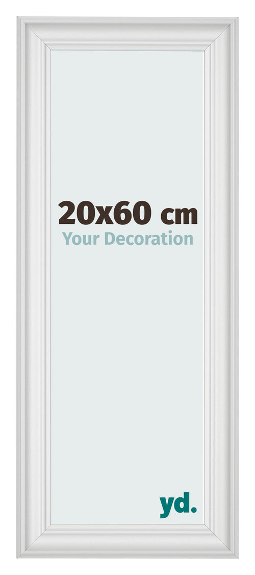 Cadre Photo 20x60cm Blanc Patine MDF Lazio De Face Mesure | Yourdecoration.fr