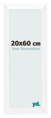 Cadre Photo 20x60cm Blanc Vintage MDF Pisa De Face Mesure | Yourdecoration.fr
