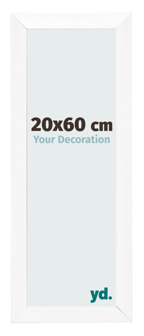 Cadre Photo 20x60cm Blanc Vintage MDF Pisa De Face Mesure | Yourdecoration.fr