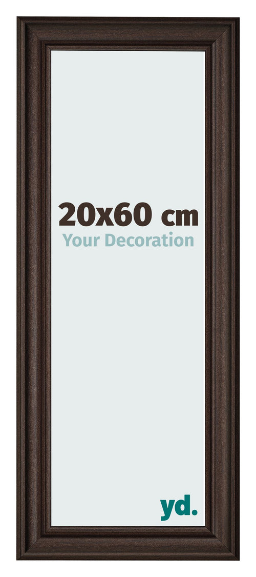 Cadre Photo 20x60cm Chene Fonce MDF Lazio De Face Mesure | Yourdecoration.fr