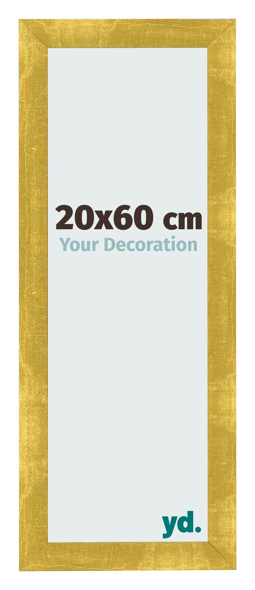 Cadre Photo 20x60cm Or Vintage MDF Pisa De Face Mesure | Yourdecoration.fr