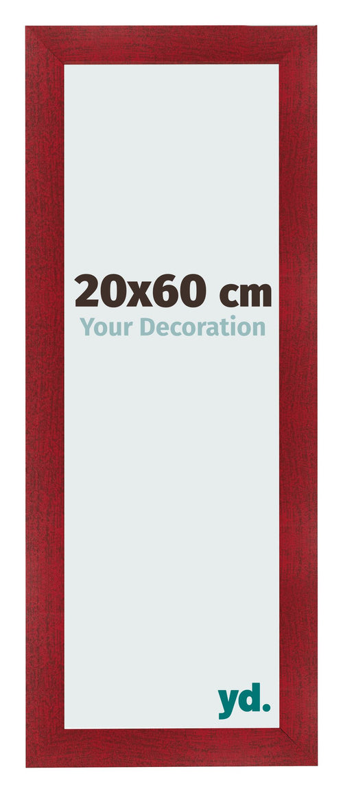 Cadre Photo 20x60cm Vin Rouge Patine MDF Pisa De Face Mesure | Yourdecoration.fr