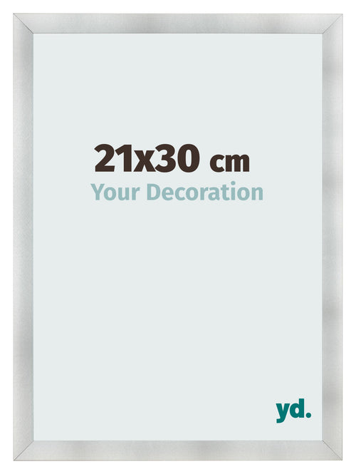 Cadre Photo 21x30cm Aluminium Brosse MDF Pisa De Face Mesure | Yourdecoration.fr