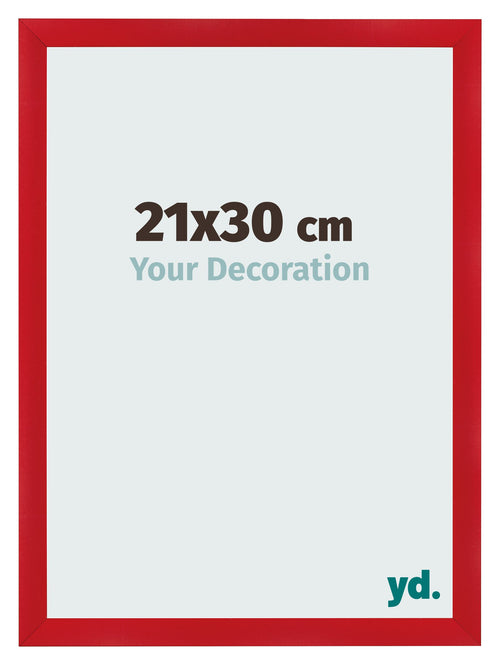 Cadre Photo 21x30cm Rouge MDF Pisa De Face Mesure | Yourdecoration.fr