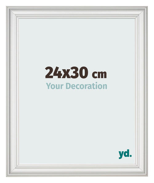 Cadre Photo 24x30cm Blanc Patine MDF Lazio De Face Mesure | Yourdecoration.fr