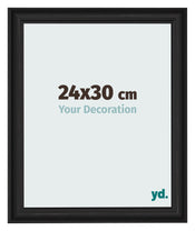 Cadre Photo 24x30cm Noir Grain de Bois MDF Lazio De Face Mesure | Yourdecoration.fr