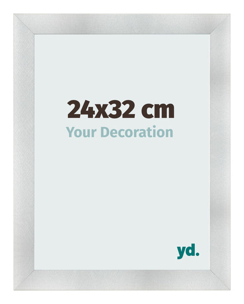 Cadre Photo 24x32cm Aluminium Brosse MDF Pisa De Face Mesure | Yourdecoration.fr