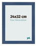 Cadre Photo 24x32cm Bleu Fonce Patine MDF Pisa De Face Mesure | Yourdecoration.fr