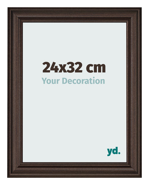 Cadre Photo 24x32cm Chene Fonce MDF Lazio De Face Mesure | Yourdecoration.fr