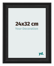 Cadre Photo 24x32cm Noir Grain de Bois MDF Lazio De Face Mesure | Yourdecoration.fr