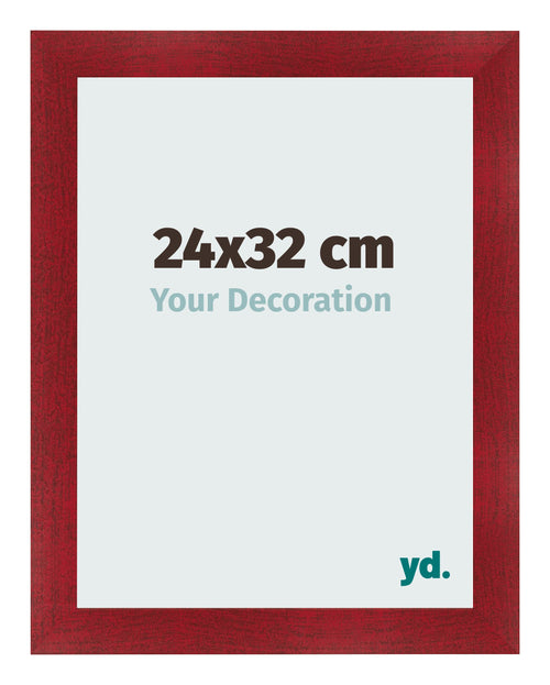 Cadre Photo 24x32cm Vin Rouge Patine MDF Pisa De Face Mesure | Yourdecoration.fr