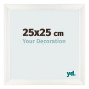 Cadre Photo 25x25cm Blanc Vintage MDF Pisa De Face Mesure | Yourdecoration.fr