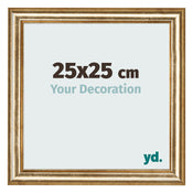 Cadre Photo 25x25cm Or Antique MDF Lazio De Face Mesure | Yourdecoration.fr