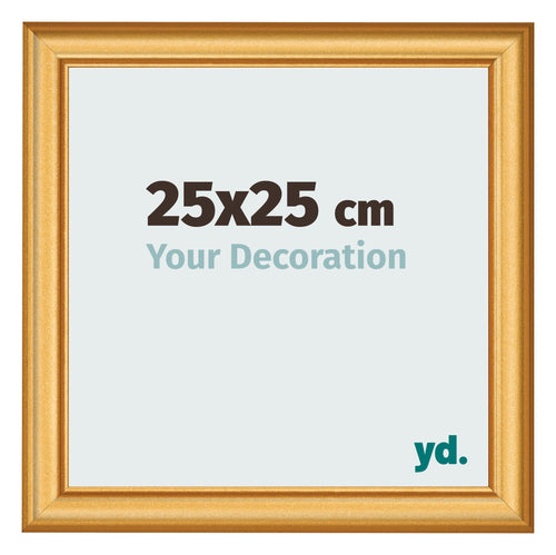 Cadre Photo 25x25cm Or Mat MDF Lazio De Face Mesure | Yourdecoration.fr