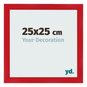 Cadre Photo 25x25cm Rouge MDF Pisa De Face Mesure | Yourdecoration.fr