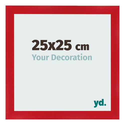 Cadre Photo 25x25cm Rouge MDF Pisa De Face Mesure | Yourdecoration.fr