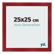 Cadre Photo 25x25cm Vin Rouge Patine MDF Pisa De Face Mesure | Yourdecoration.fr