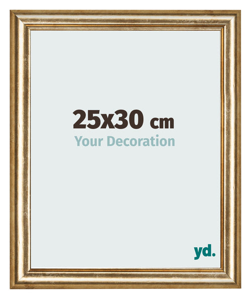 Cadre Photo 25x30cm Or Antique MDF Lazio De Face Mesure | Yourdecoration.fr