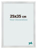 Cadre Photo 25x35cm Argent Noir Patine MDF Pisa De Face Mesure | Yourdecoration.fr