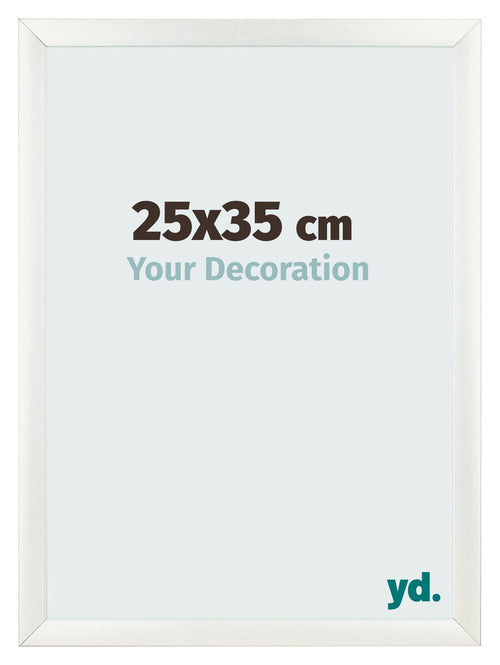 Cadre Photo 25x35cm Blanc Vintage MDF Pisa De Face Mesure | Yourdecoration.fr
