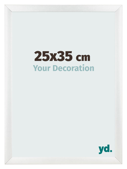 Cadre Photo 25x35cm Blanc Vintage MDF Pisa De Face Mesure | Yourdecoration.fr