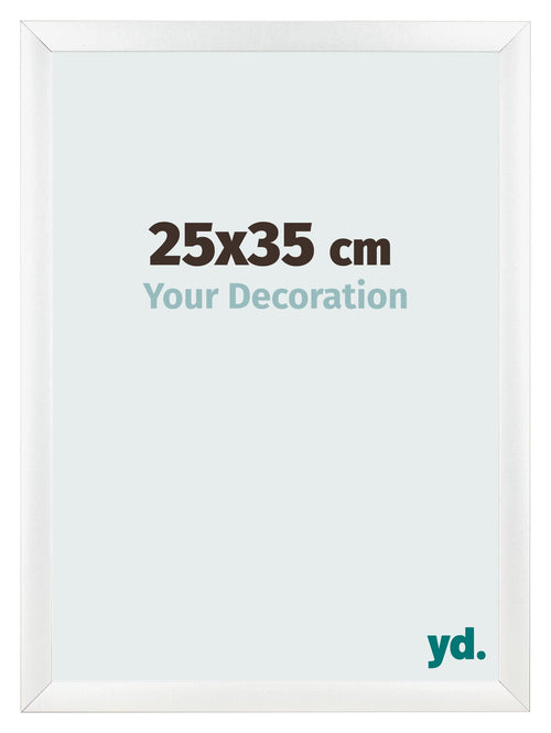 Cadre Photo 25x35cm Blanc Vintage MDF Pisa De Face Mesure | Yourdecoration.fr
