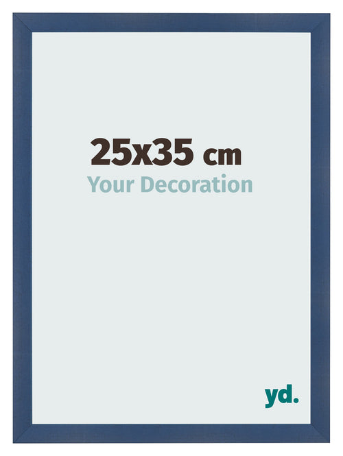 Cadre Photo 25x35cm Bleu Fonce Patine MDF Pisa De Face Mesure | Yourdecoration.fr