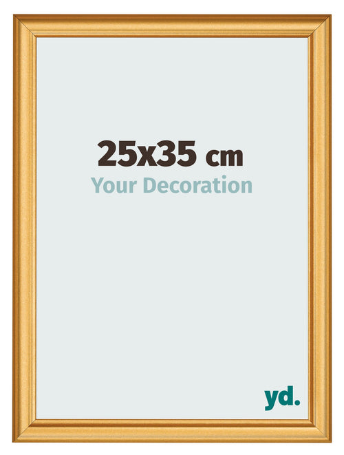 Cadre Photo 25x35cm Or Mat MDF Lazio De Face Mesure | Yourdecoration.fr