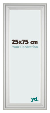 Cadre Photo 25x75cm Argent Mat MDF Lazio De Face Mesure | Yourdecoration.fr
