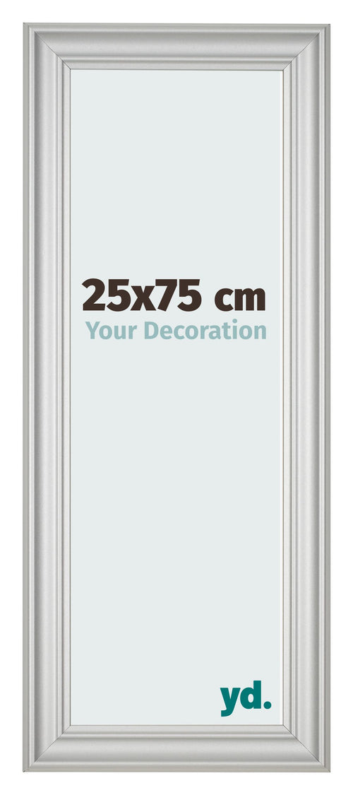Cadre Photo 25x75cm Argent Mat MDF Lazio De Face Mesure | Yourdecoration.fr