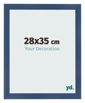 Cadre Photo 28x35cm Bleu Fonce Patine MDF Pisa De Face Mesure | Yourdecoration.fr