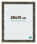 Cadre Photo 28x35cm Bleu Or Melange MDF Pisa De Face Mesure | Yourdecoration.fr