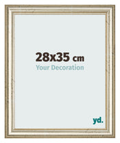 Cadre Photo 28x35cm Brillance Metallique MDF Lazio De Face Mesure | Yourdecoration.fr