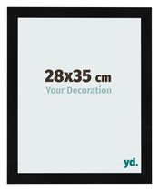 Cadre Photo 28x35cm Noir Argent Poli MDF Pisa De Face Mesure | Yourdecoration.fr
