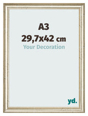Cadre Photo 29 7x42cm A3 Brillance Metallique MDF Lazio De Face Mesure | Yourdecoration.fr