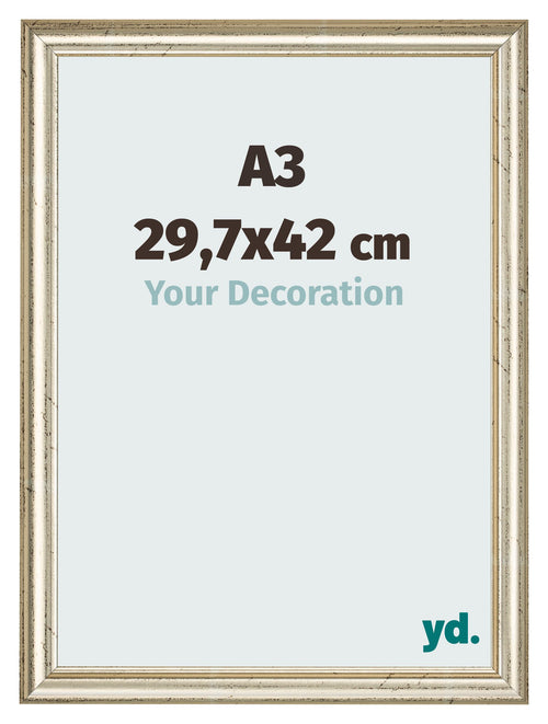 Cadre Photo 29 7x42cm A3 Brillance Metallique MDF Lazio De Face Mesure | Yourdecoration.fr