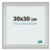 Cadre Photo 30x30cm Argent Mat MDF Lazio De Face Mesure | Yourdecoration.fr