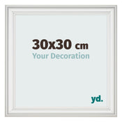 Cadre Photo 30x30cm Blanc Patine MDF Lazio De Face Mesure | Yourdecoration.fr