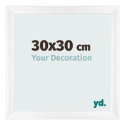 Cadre Photo 30x30cm Blanc Vintage MDF Pisa De Face Mesure | Yourdecoration.fr