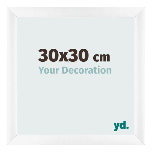 Cadre Photo 30x30cm Blanc Vintage MDF Pisa De Face Mesure | Yourdecoration.fr