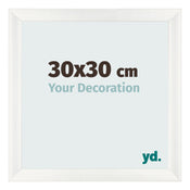 Cadre Photo 30x30cm Blanc Vintage MDF Pisa De Face Mesure | Yourdecoration.fr
