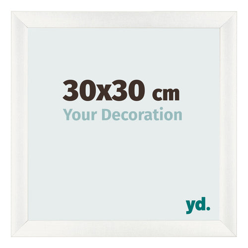 Cadre Photo 30x30cm Blanc Vintage MDF Pisa De Face Mesure | Yourdecoration.fr