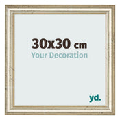 Cadre Photo 30x30cm Brillance Metallique MDF Lazio De Face Mesure | Yourdecoration.fr