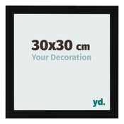 Cadre Photo 30x30cm Noir Argent Poli MDF Pisa De Face Mesure | Yourdecoration.fr